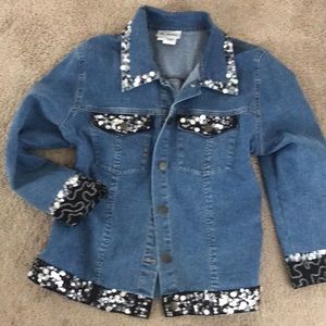 Embossed denim jacket